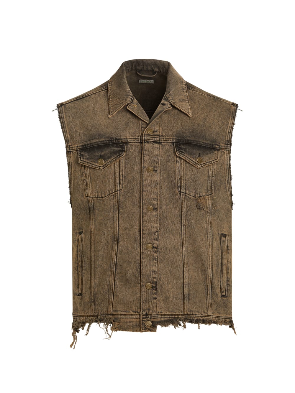 tinted denim trucker vest - Guess