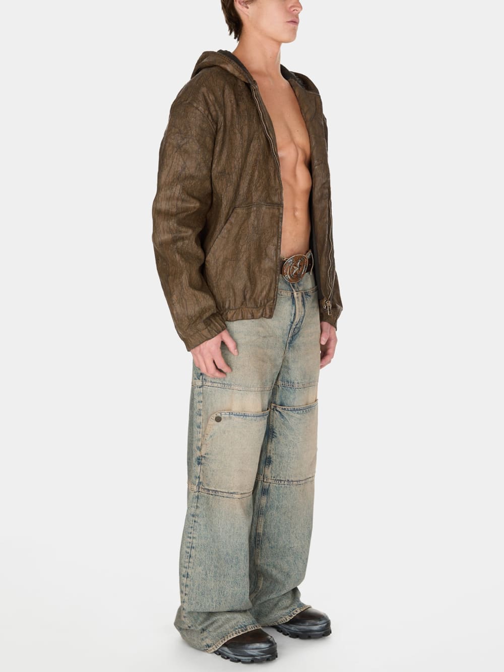 coated denim hooded jacket - Guess