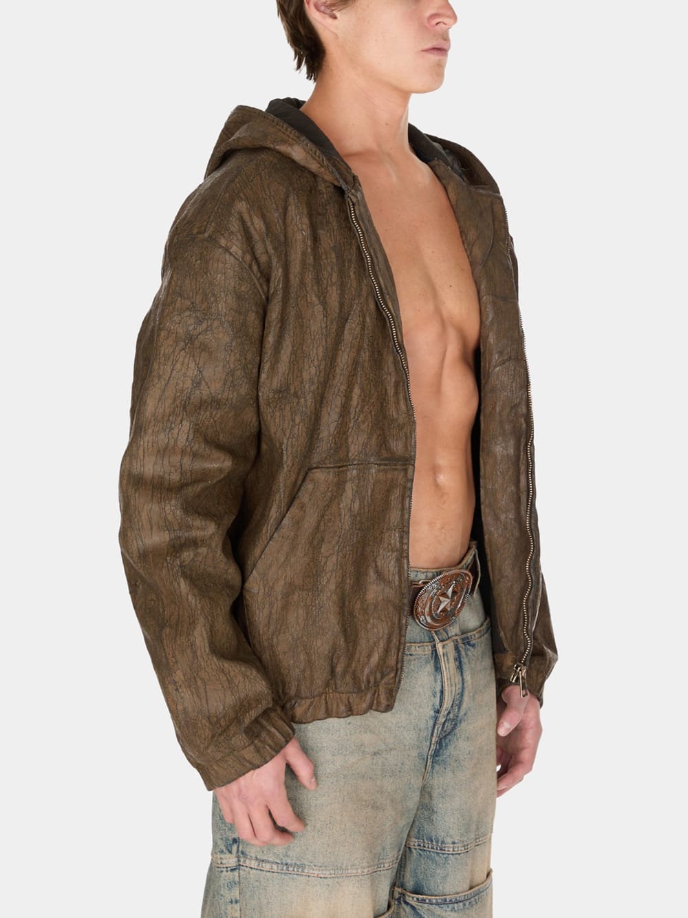 coated denim hooded jacket - Guess
