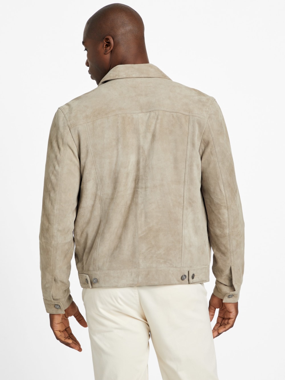 Suede Goat Leather Trucker Jacket - Guess