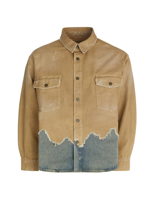 distressed canvas shirt jacket - Guess