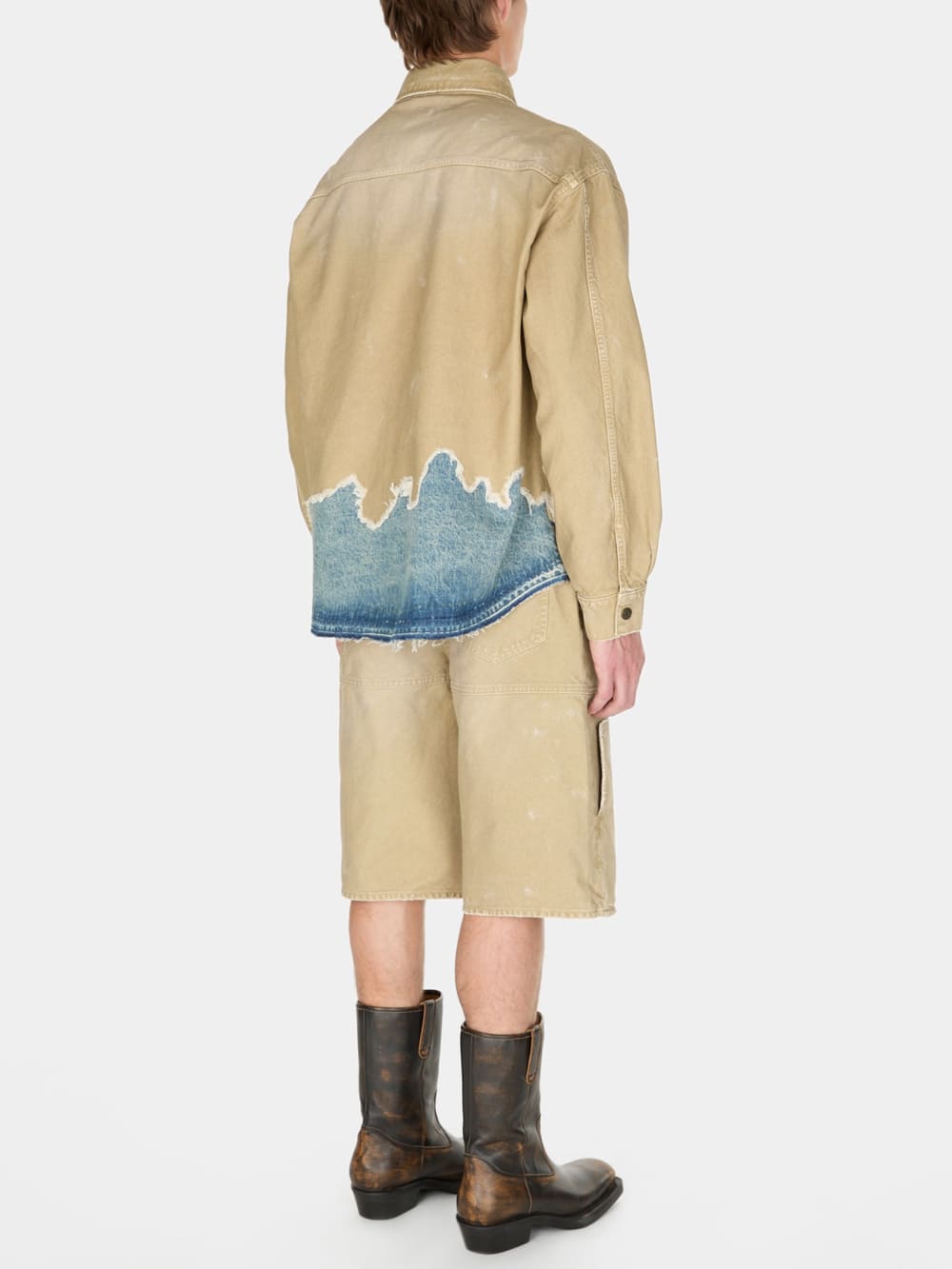 distressed canvas shirt jacket - Guess