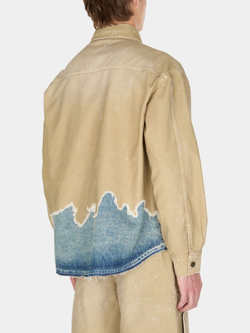 distressed canvas shirt jacket - Guess