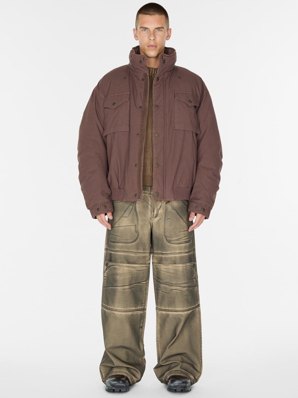 cotton ripstop parka jacket - Guess