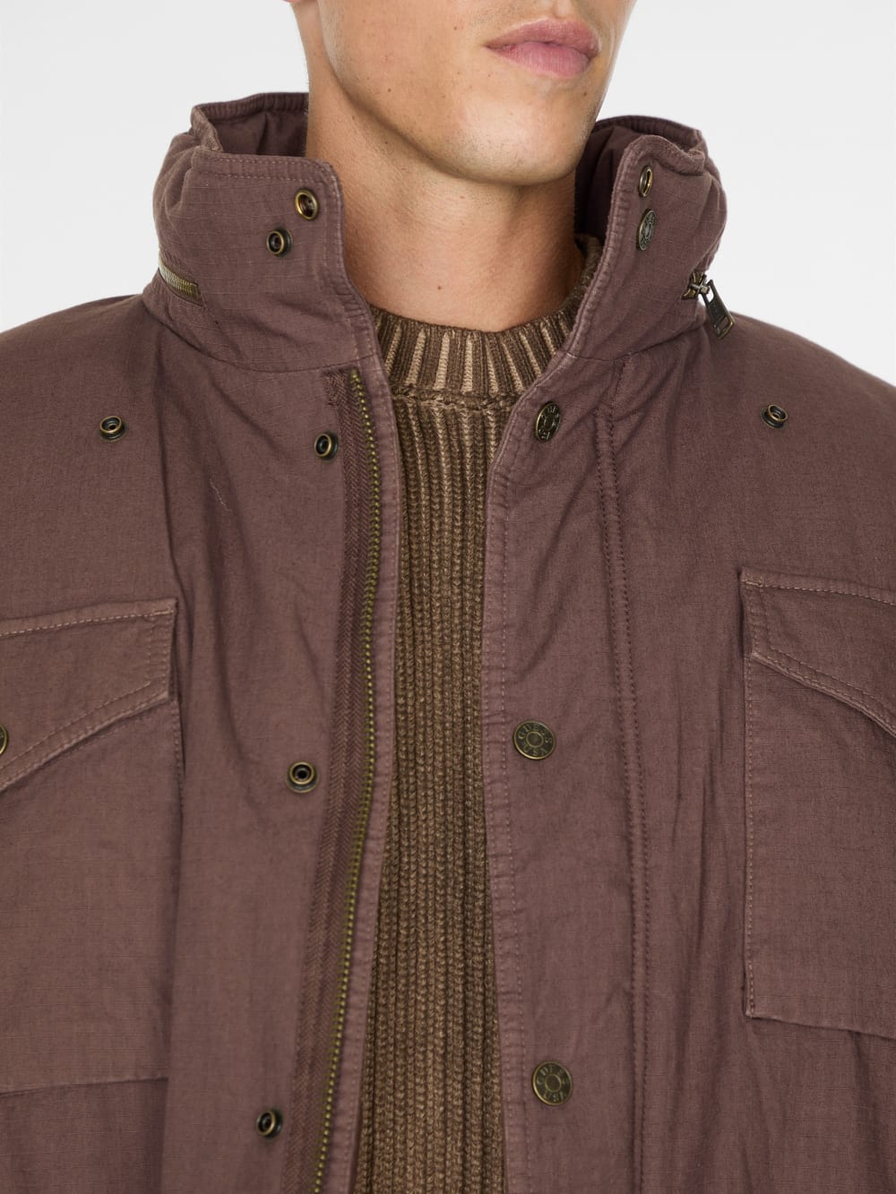 cotton ripstop parka jacket - Guess