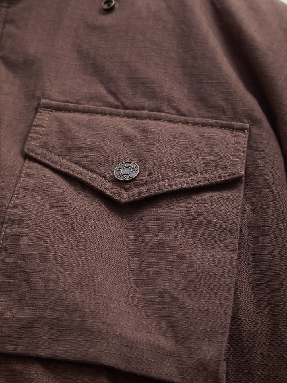 cotton ripstop parka jacket - Guess