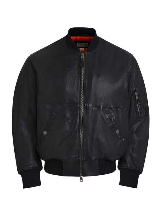 cropped leather flight jacket - Guess