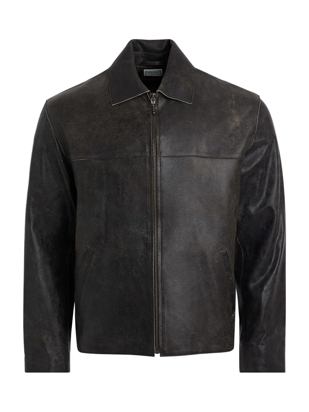 crackled leather jacket - Guess