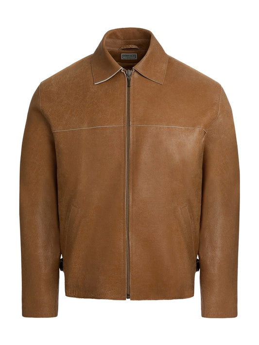 crackled leather jacket - Guess
