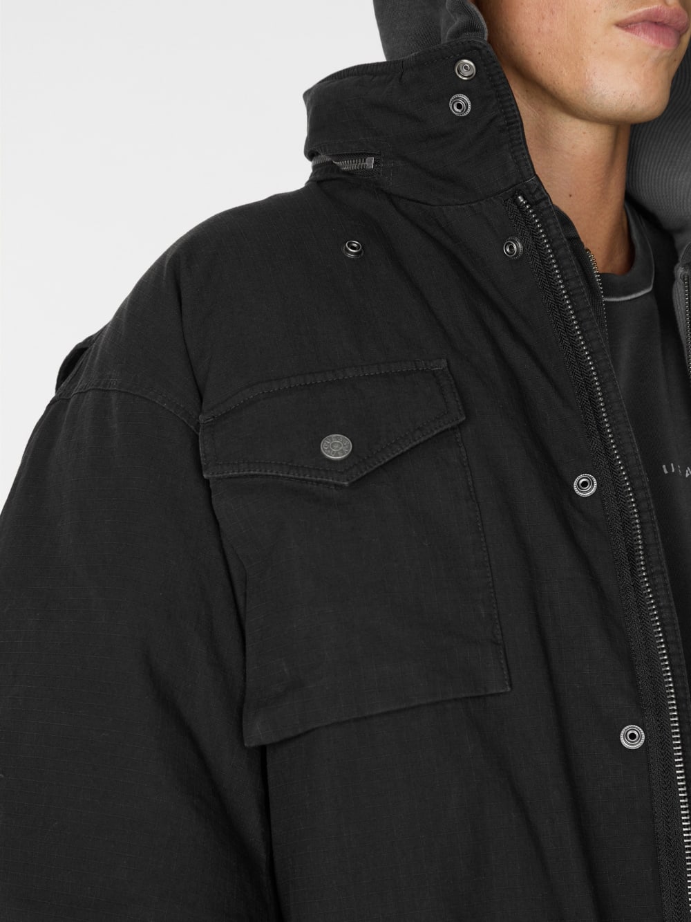 cotton ripstop parka jacket - Guess