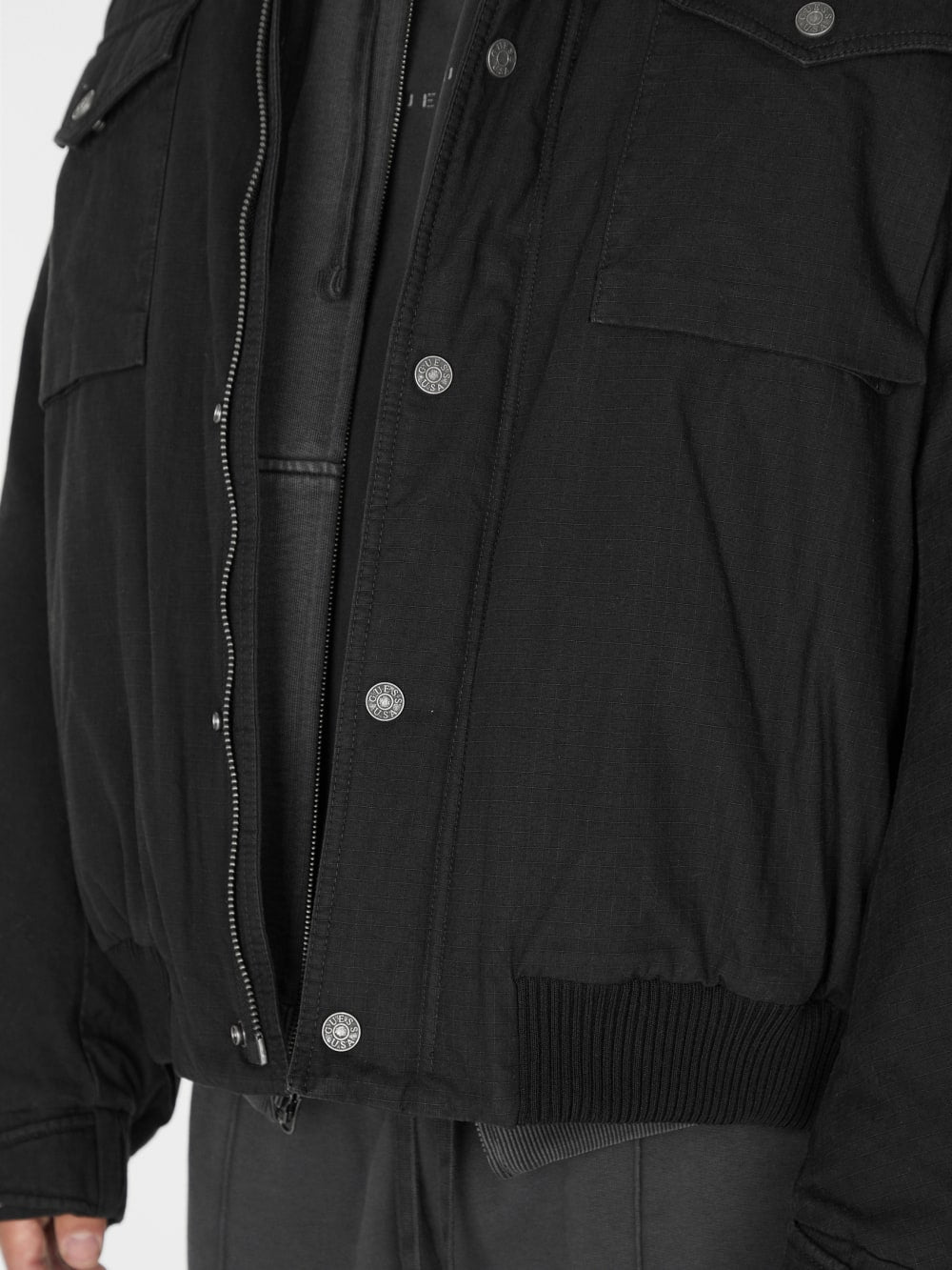 cotton ripstop parka jacket - Guess