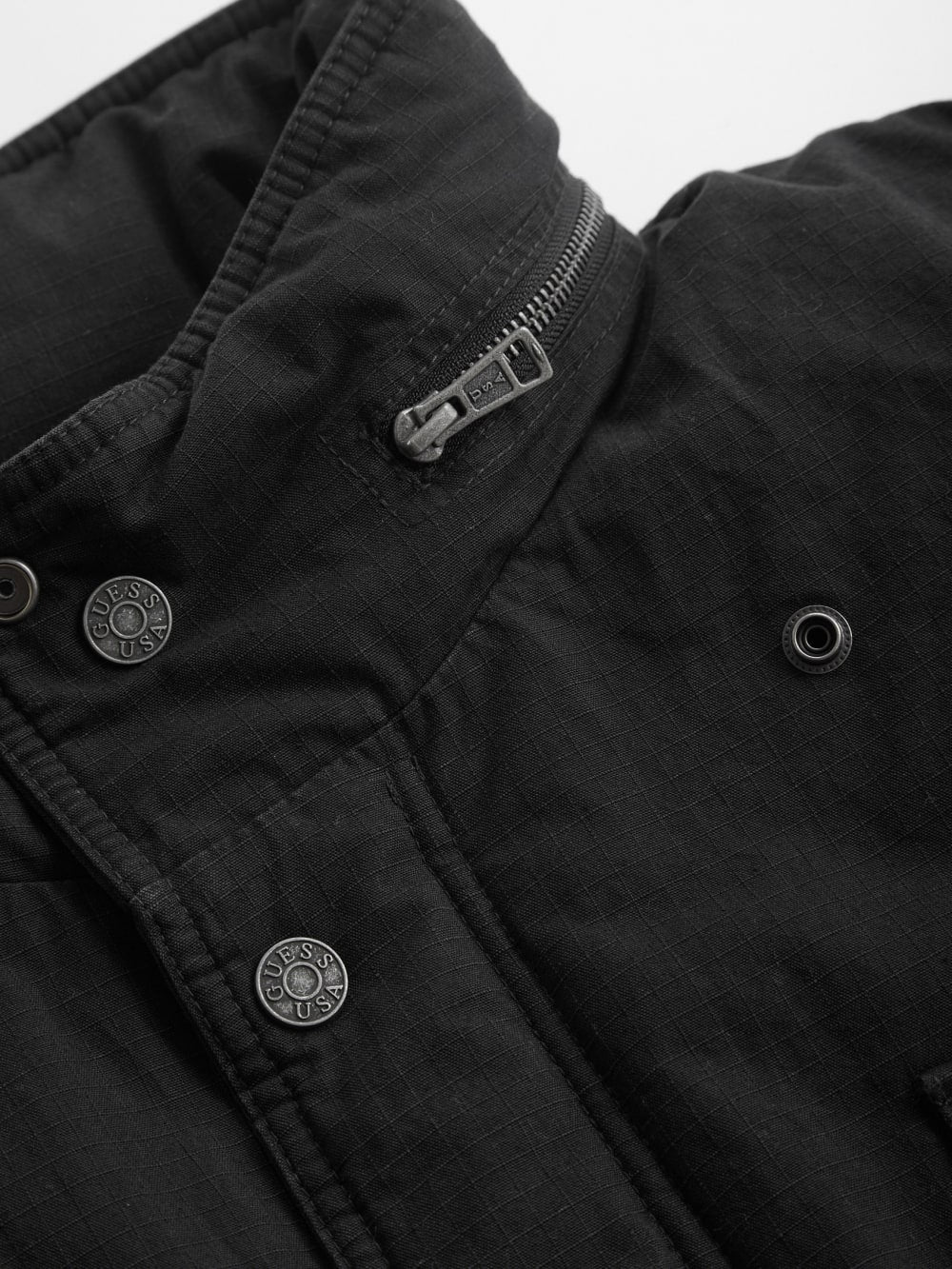 cotton ripstop parka jacket - Guess