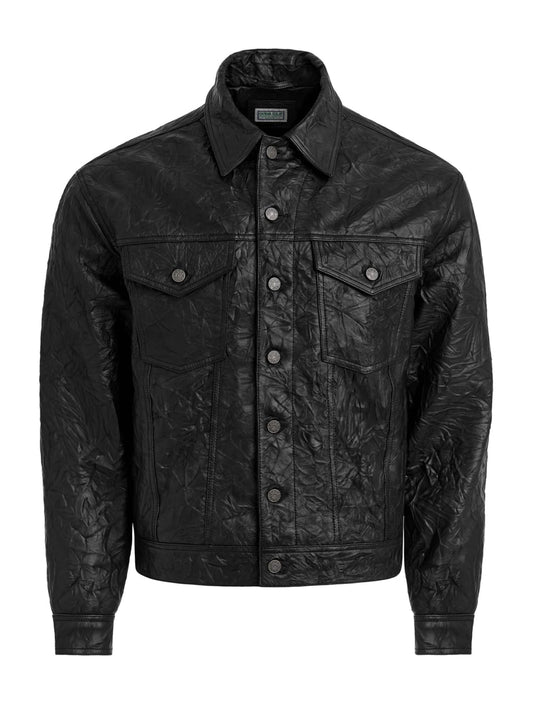 leather trucker jacket - Guess