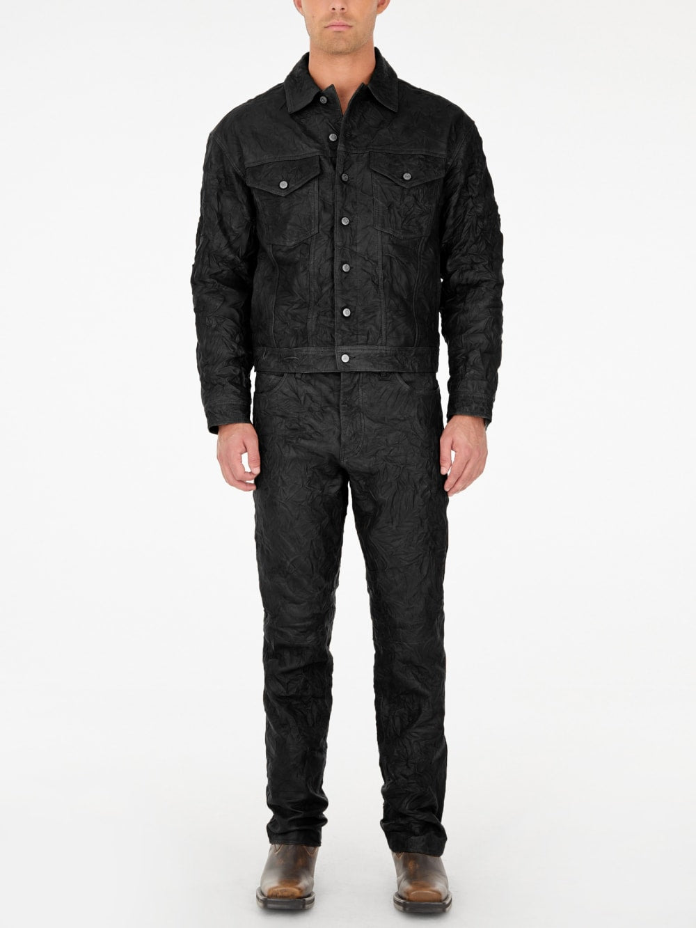 leather trucker jacket - Guess