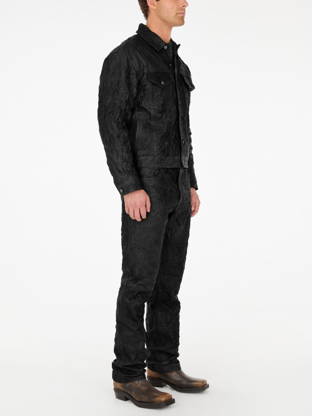 leather trucker jacket - Guess