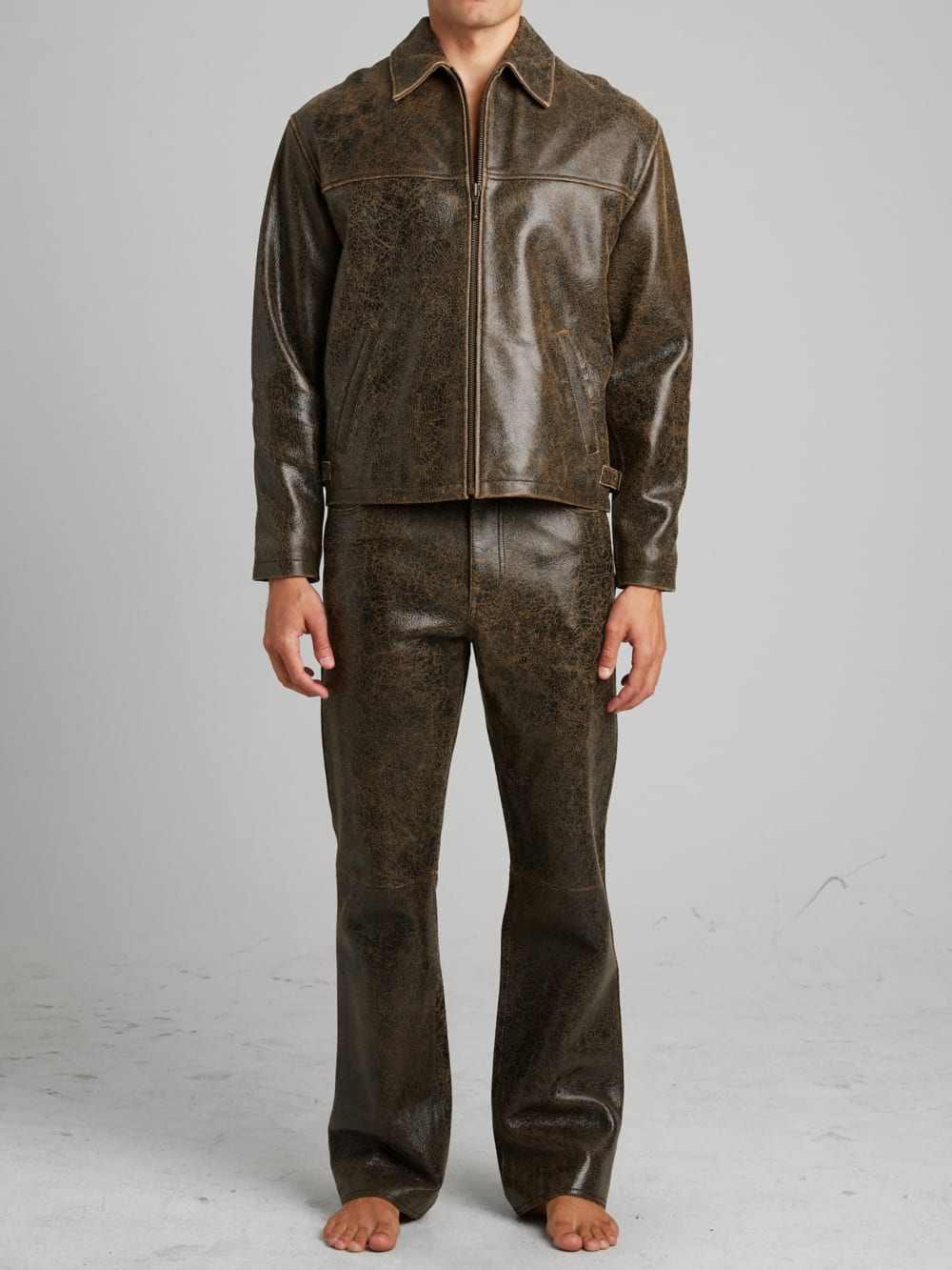 Cracked Leather Jacket - Guess