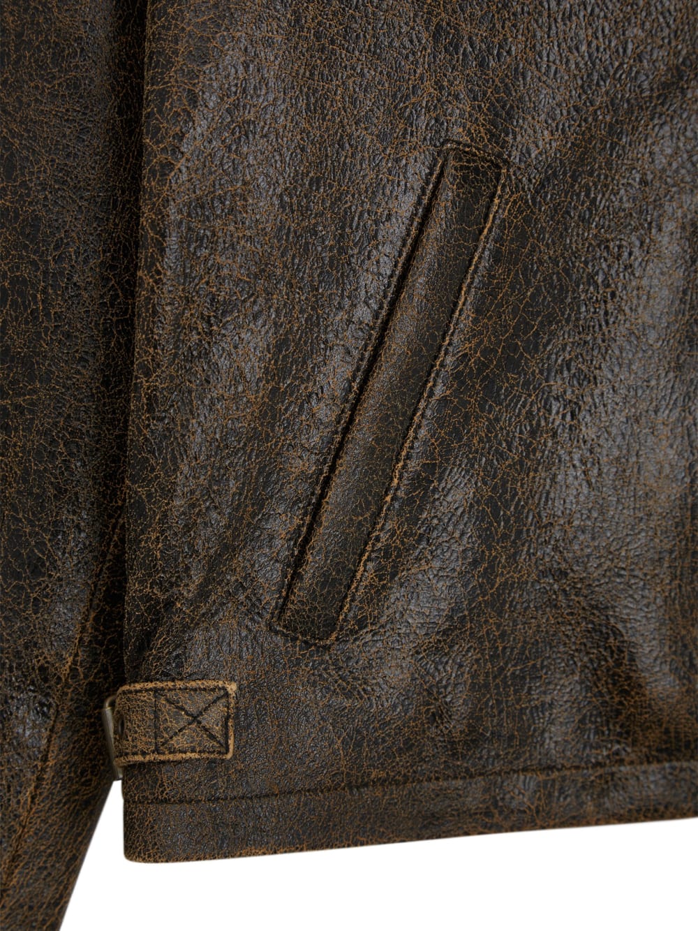 Cracked Leather Jacket - Guess