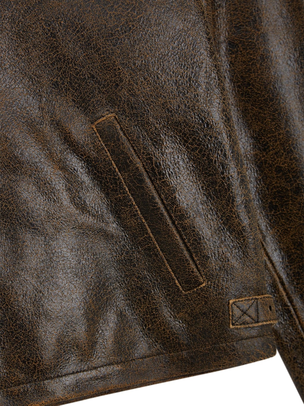 Cracked Leather Jacket - Guess