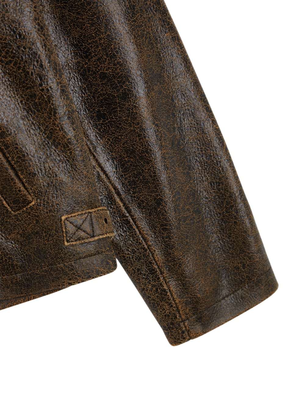 Cracked Leather Jacket - Guess