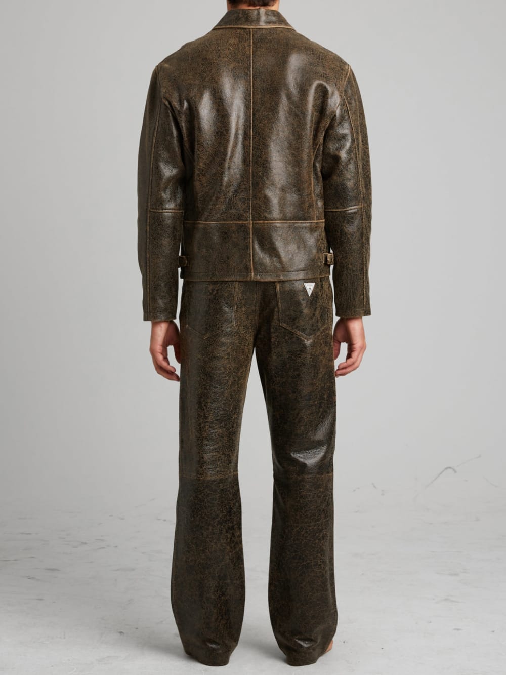 Cracked Leather Jacket - Guess