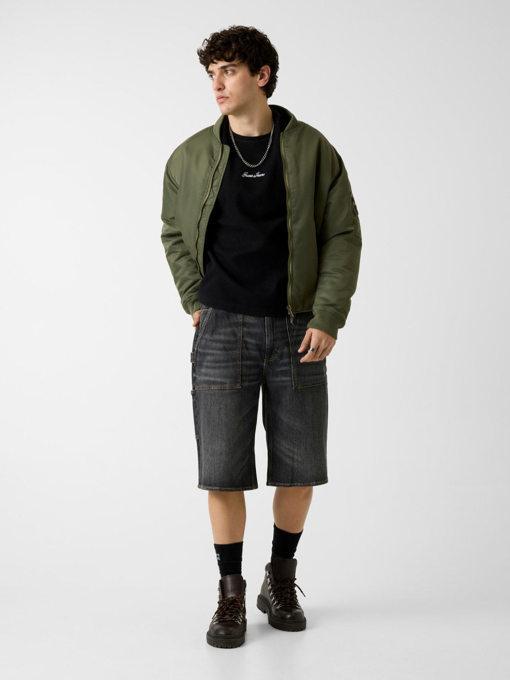 Nylon Flight Jacket - Guess