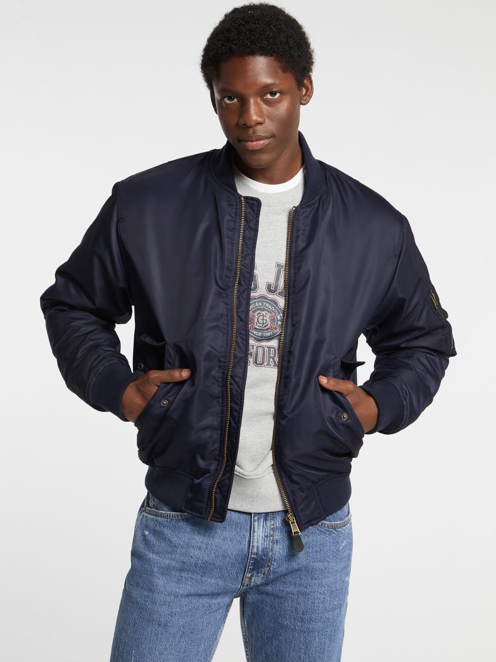 Nylon Flight Jacket - Guess