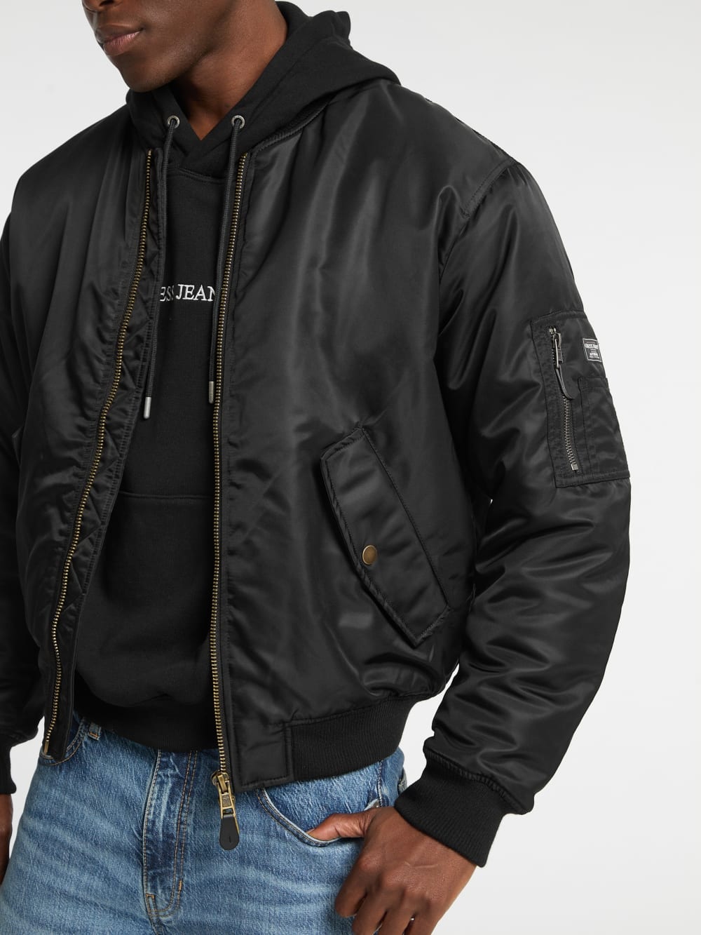 Nylon Flight Jacket - Guess