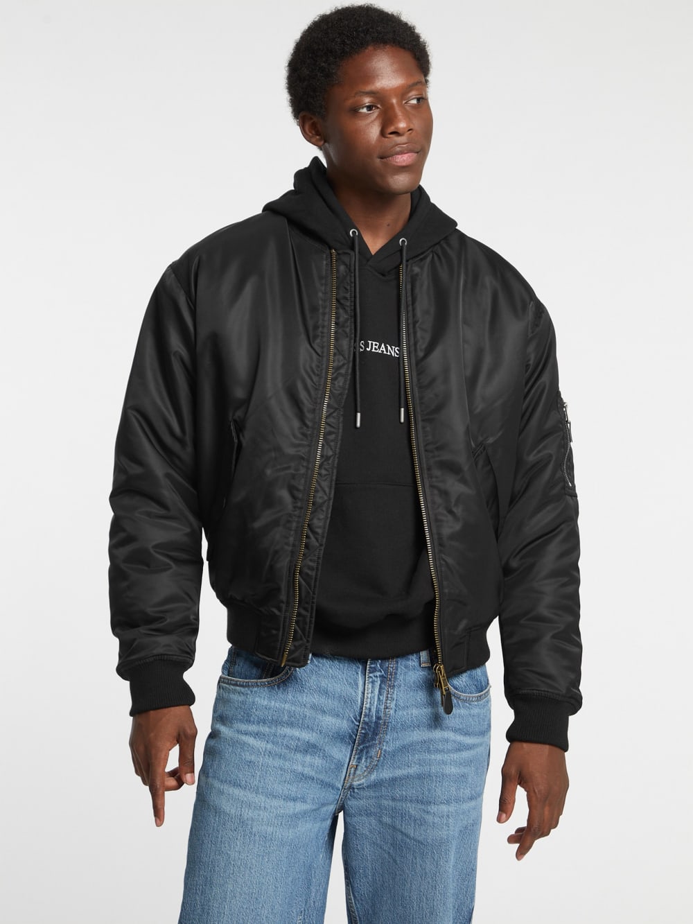 Nylon Flight Jacket - Guess