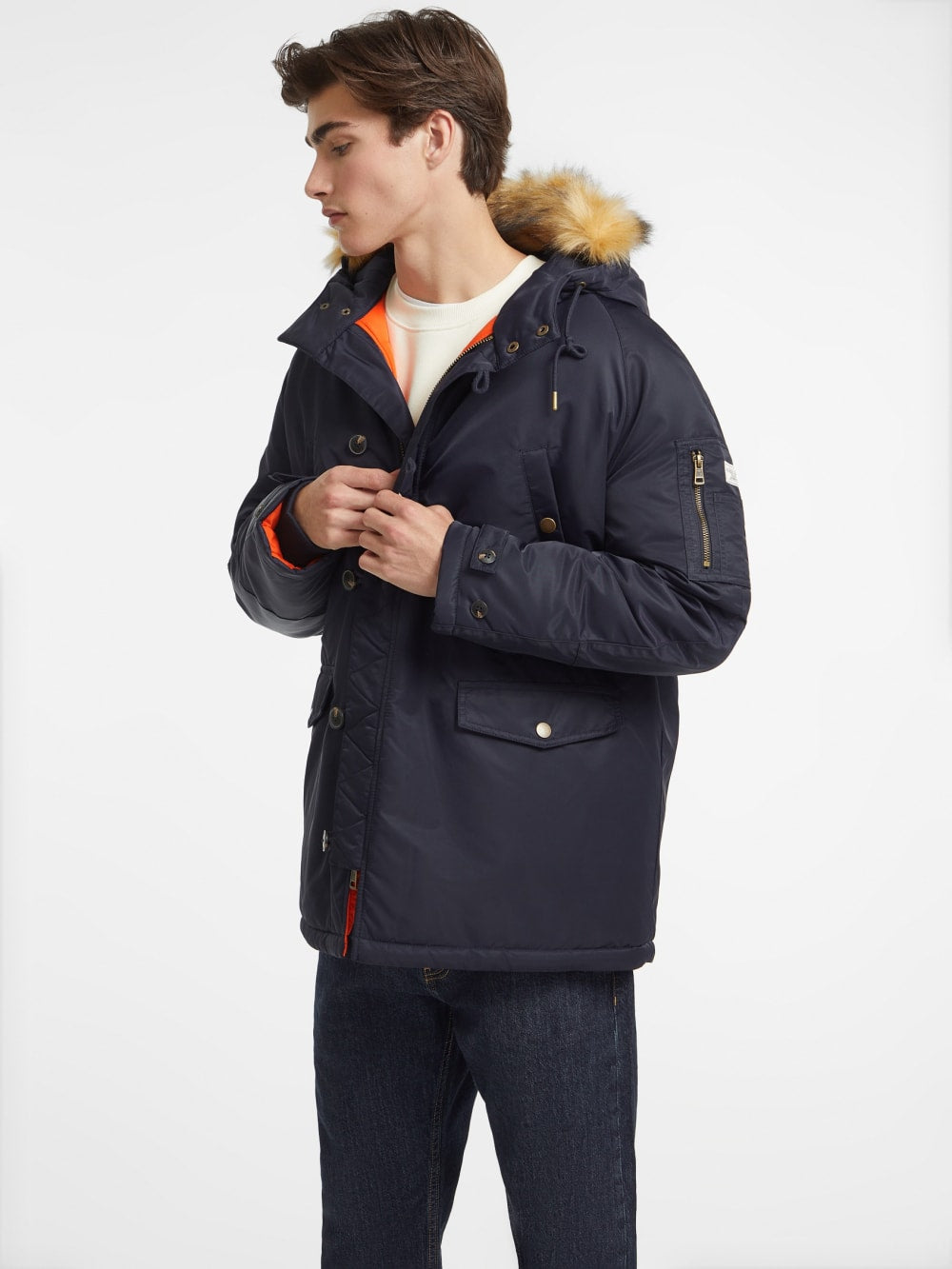Hooded Nylon Parka - Guess