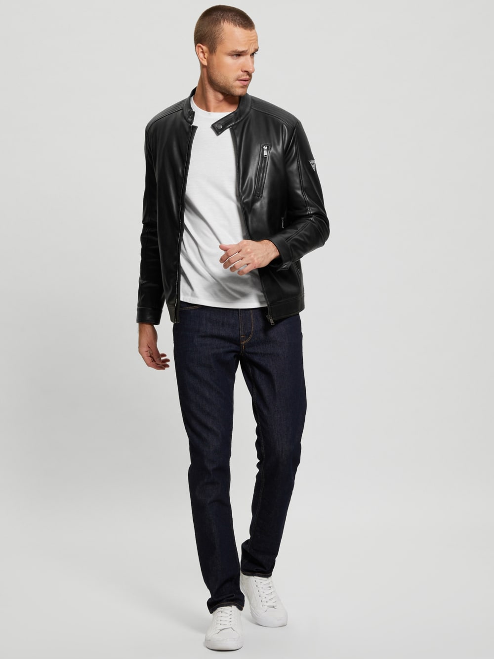 Faux-Leather Biker Jacket - Guess
