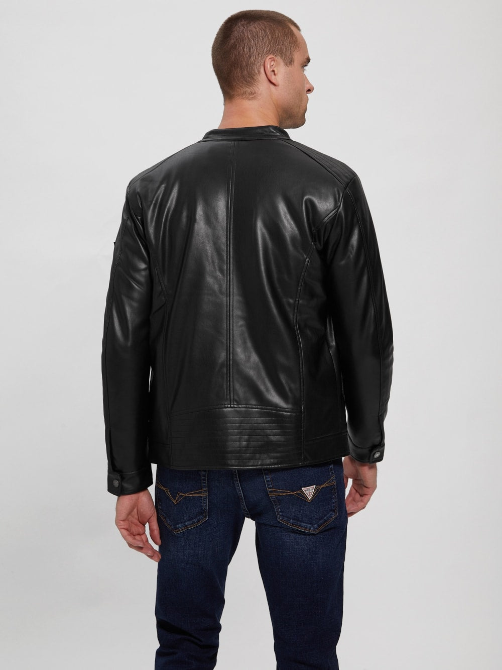 Faux-Leather Biker Jacket - Guess