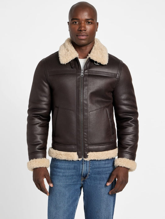 Aviator Shearling Jacket - Guess