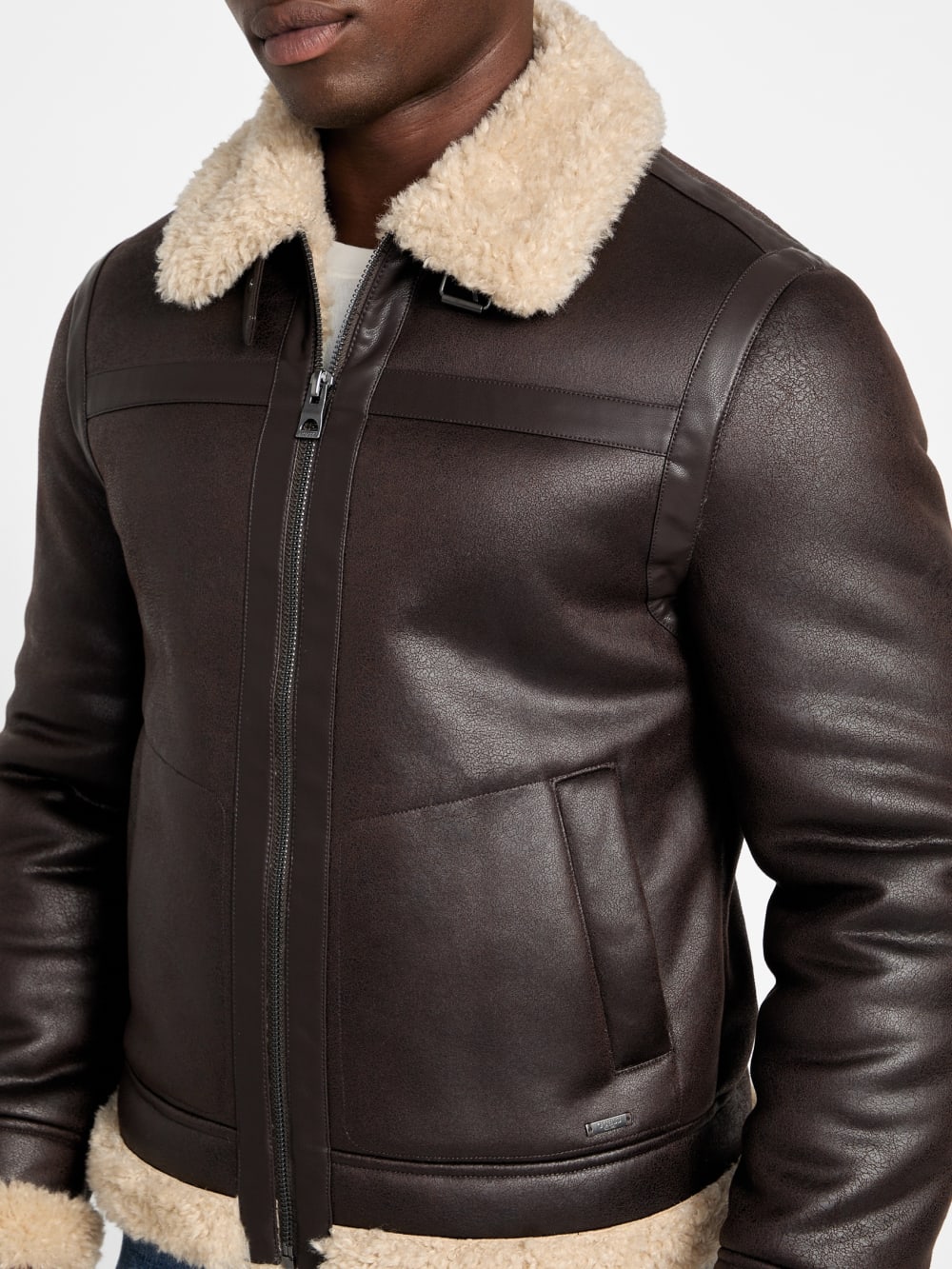 Aviator Shearling Jacket - Guess