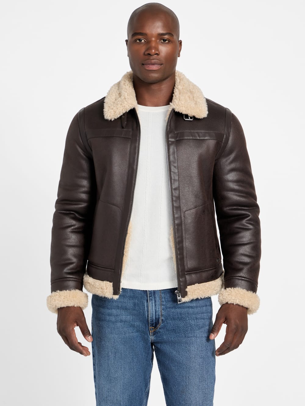 Aviator Shearling Jacket - Guess