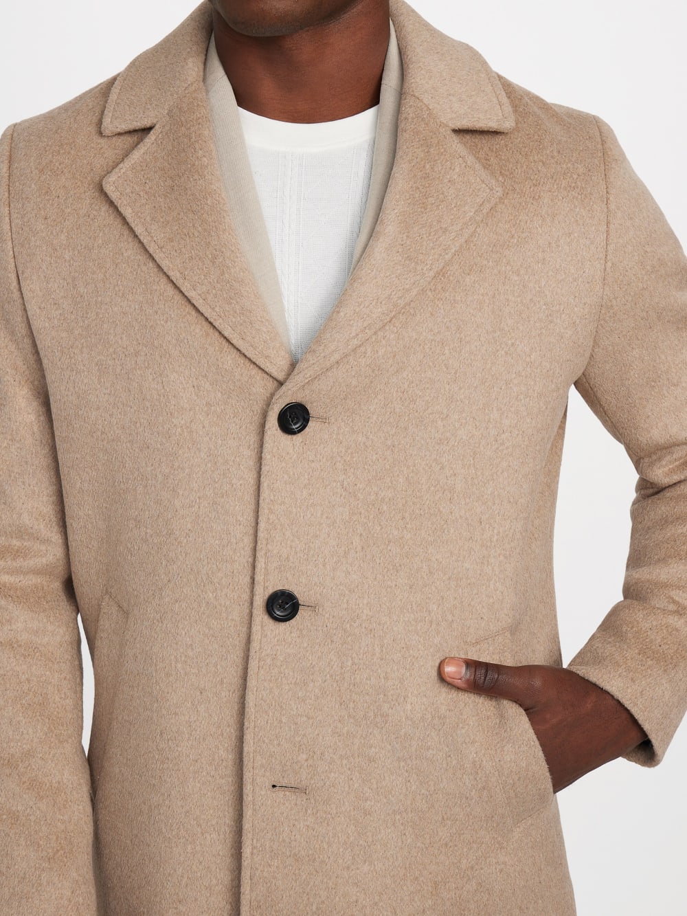 Eco Wool-Blend Fitted Coat - Guess