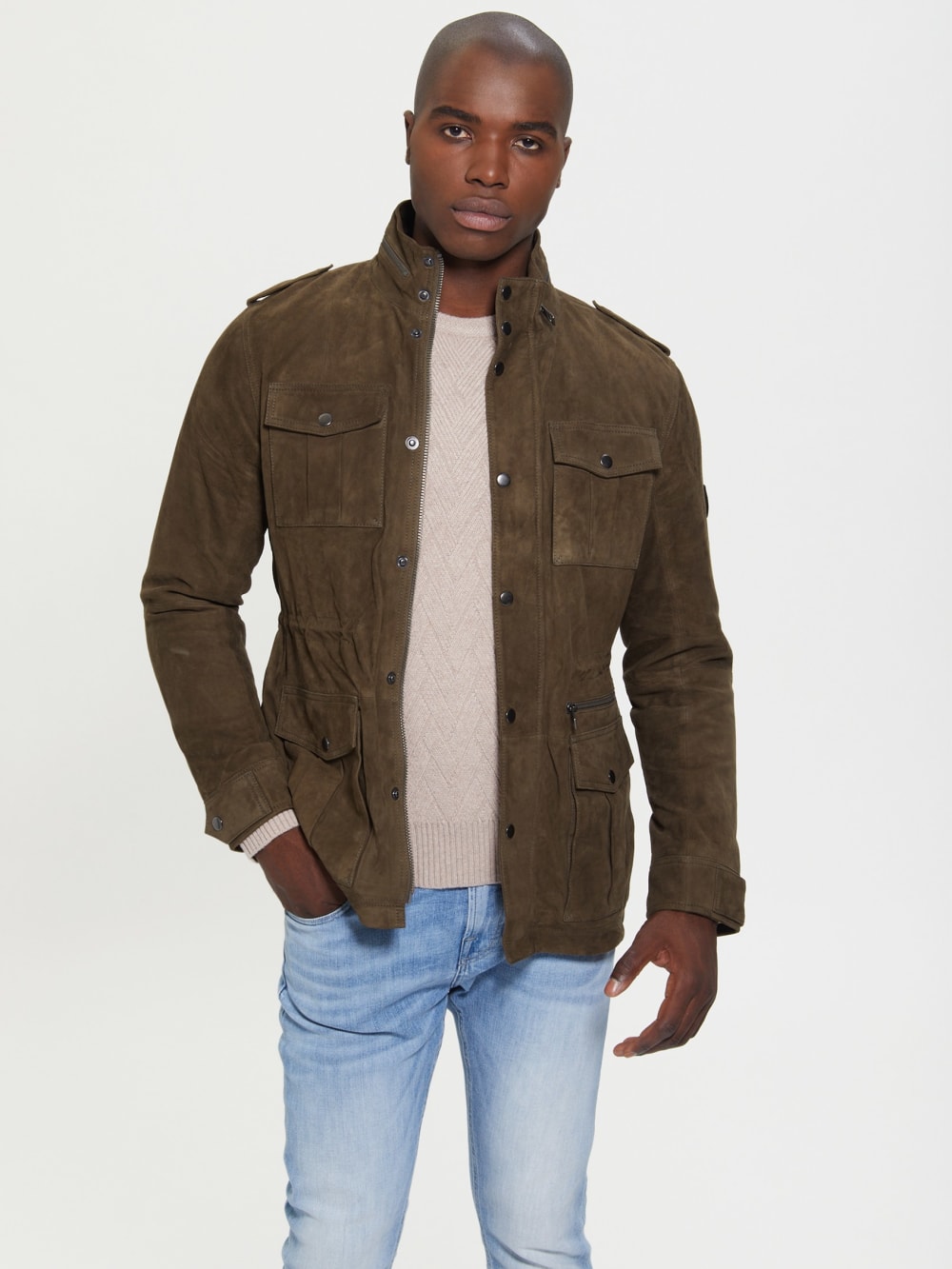 Suede Utility Jacket - Guess