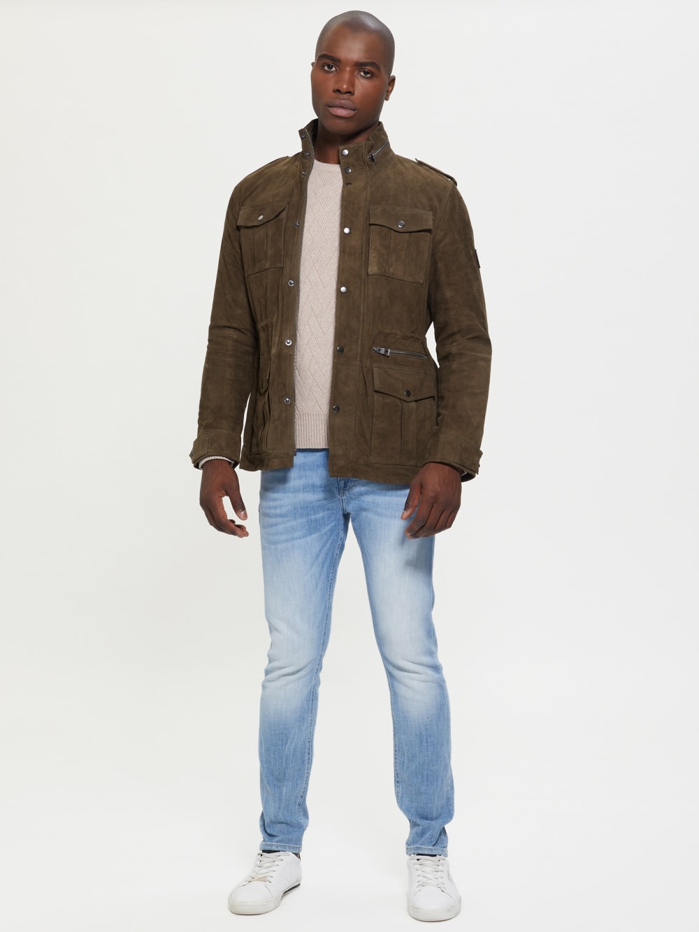 Suede Utility Jacket - Guess