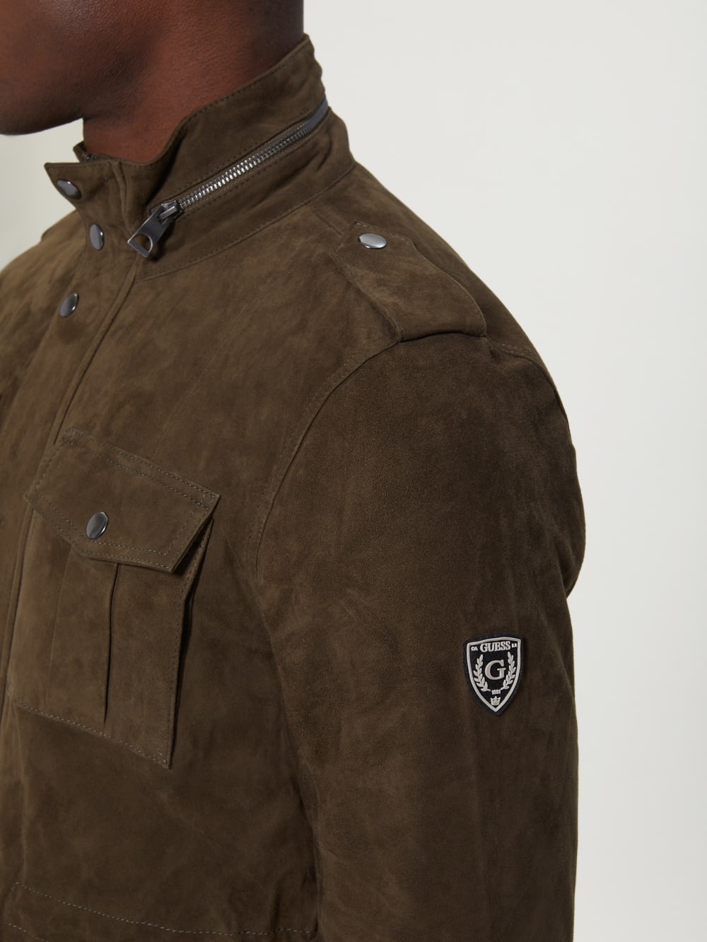Suede Utility Jacket - Guess