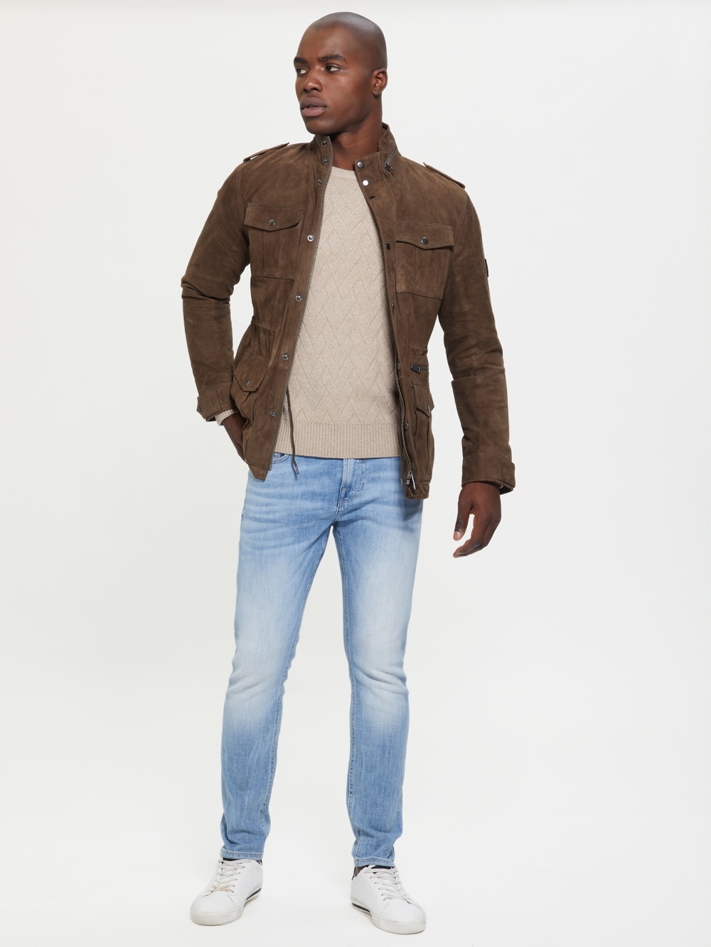 Suede Utility Jacket - Guess