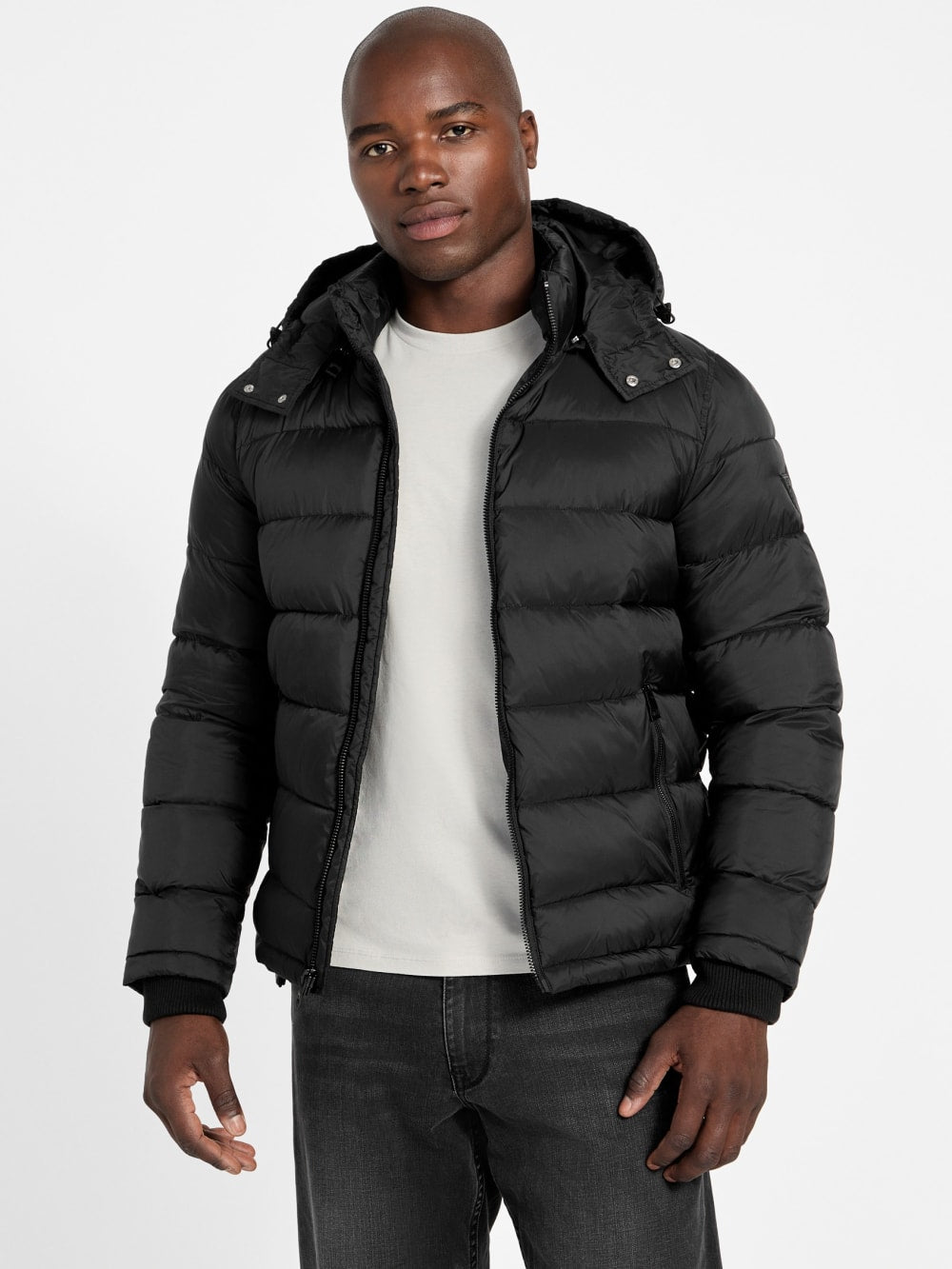 Glacier Matte Nylon Puffer Jacket - Guess