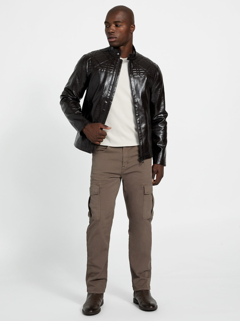 faux leather biker jacket - Guess