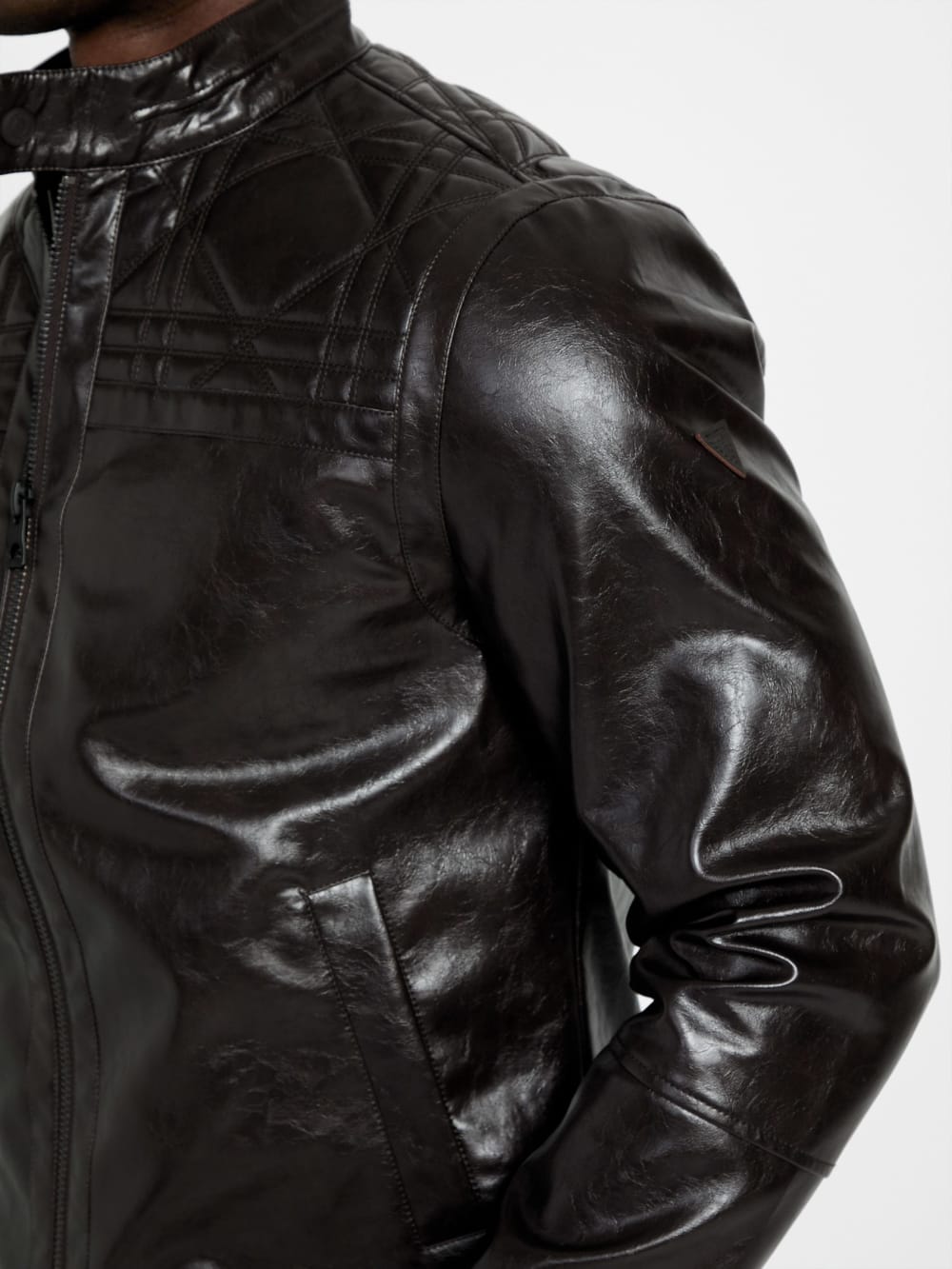 faux leather biker jacket - Guess