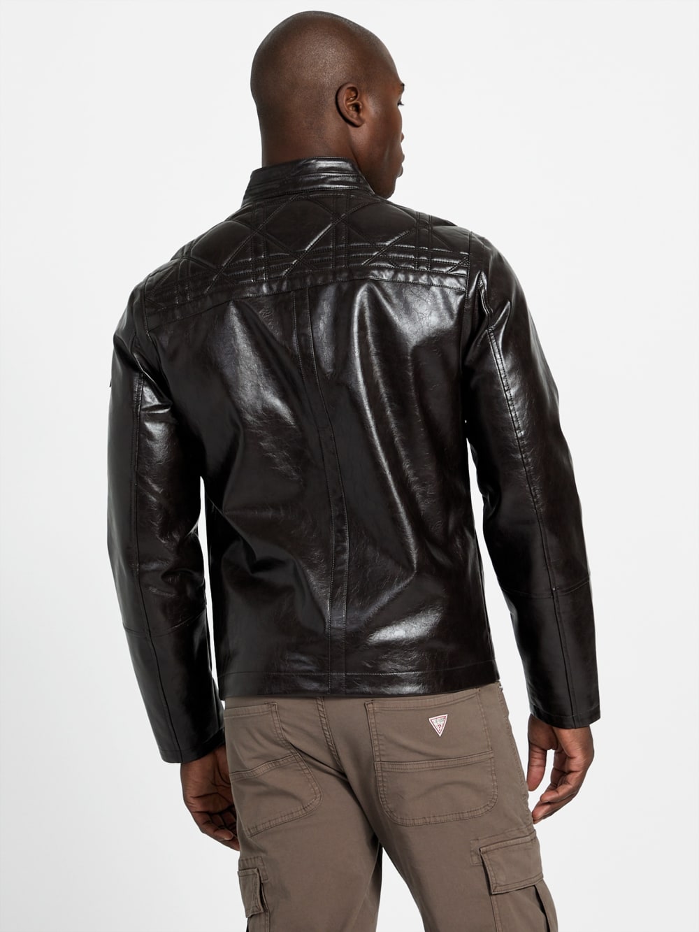 faux leather biker jacket - Guess