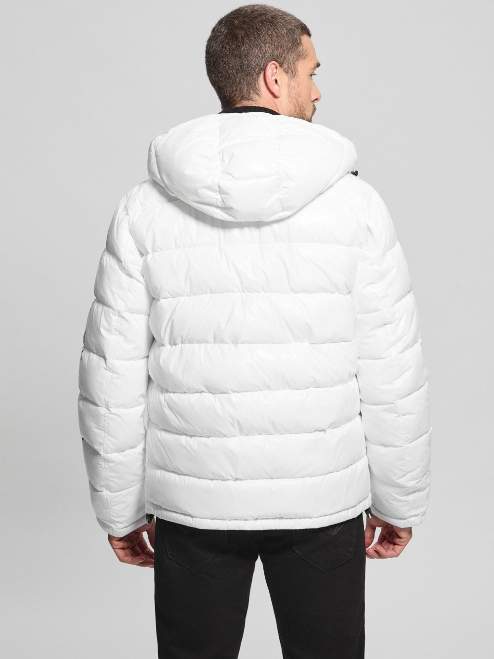Shiny Hooded Puffer Jacket - Guess