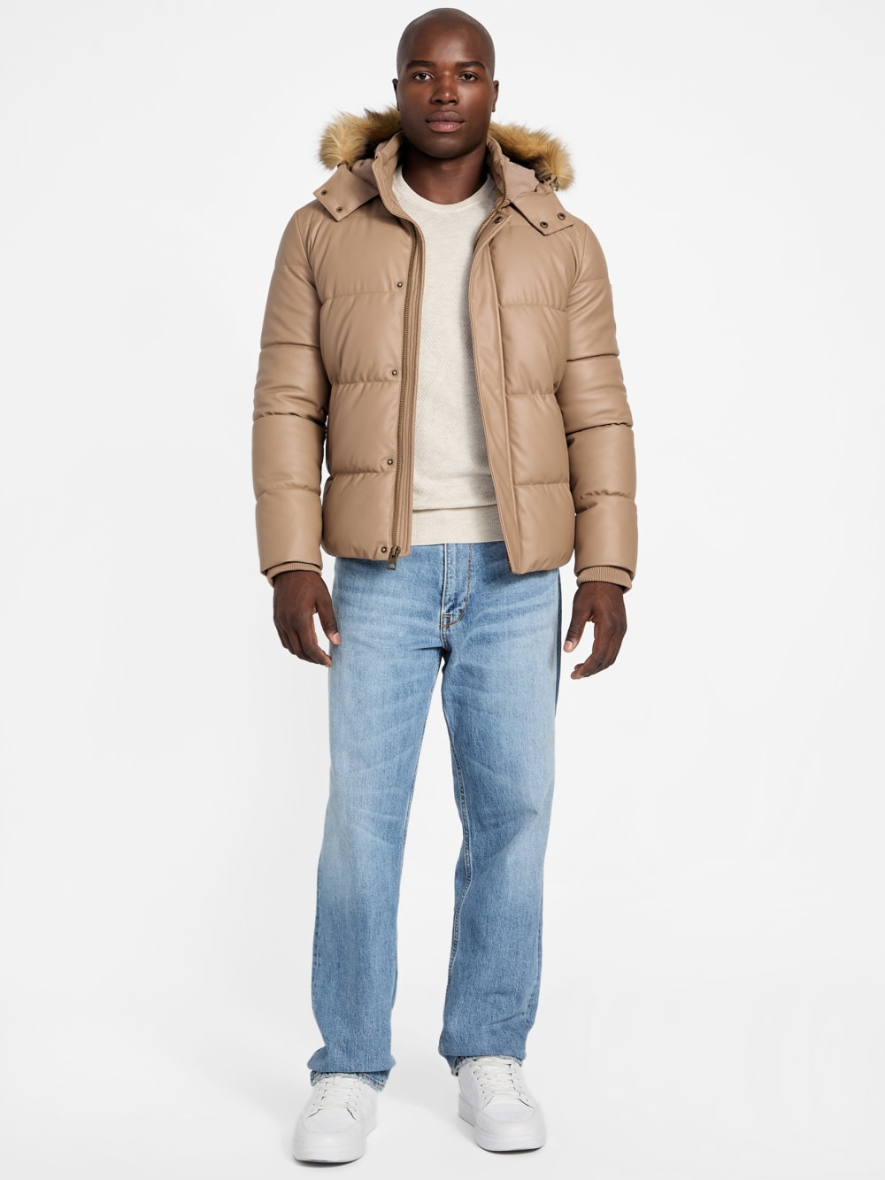 Eco Faux-Leather Puffer Jacket - Guess