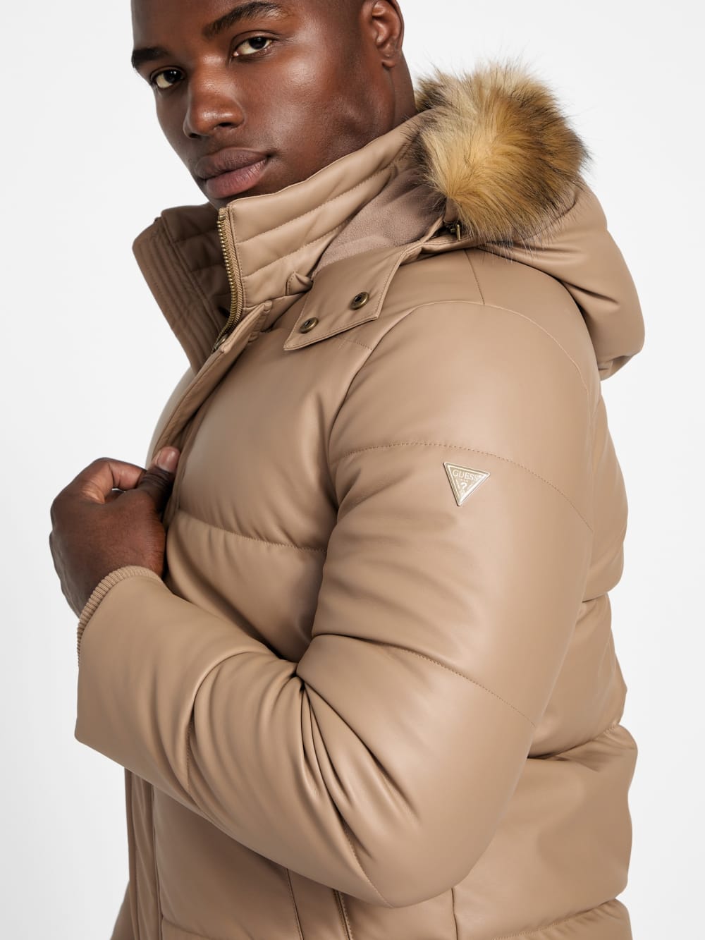 Eco Faux-Leather Puffer Jacket - Guess
