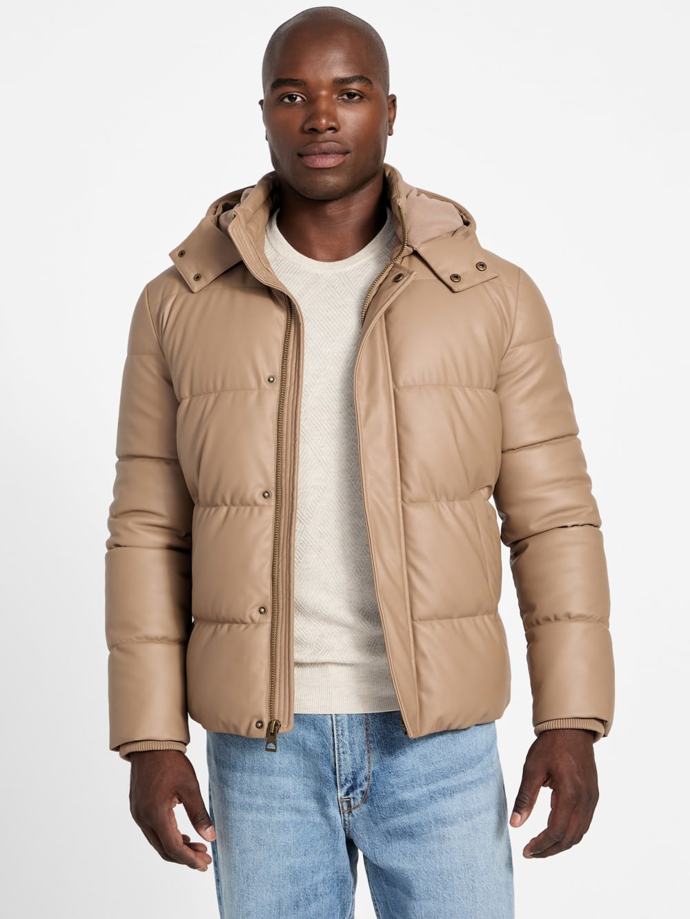 Eco Faux-Leather Puffer Jacket - Guess