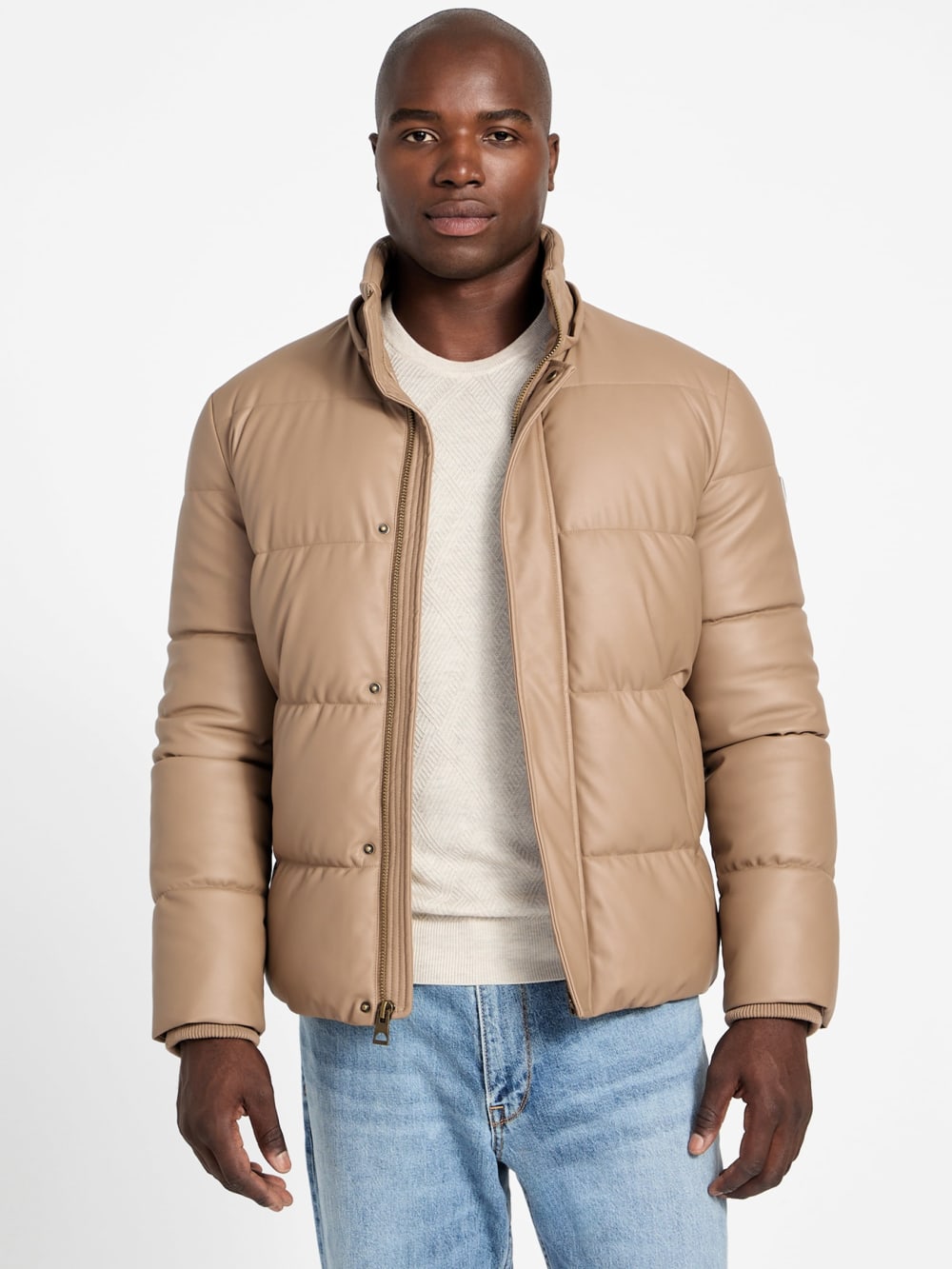 Eco Faux-Leather Puffer Jacket - Guess