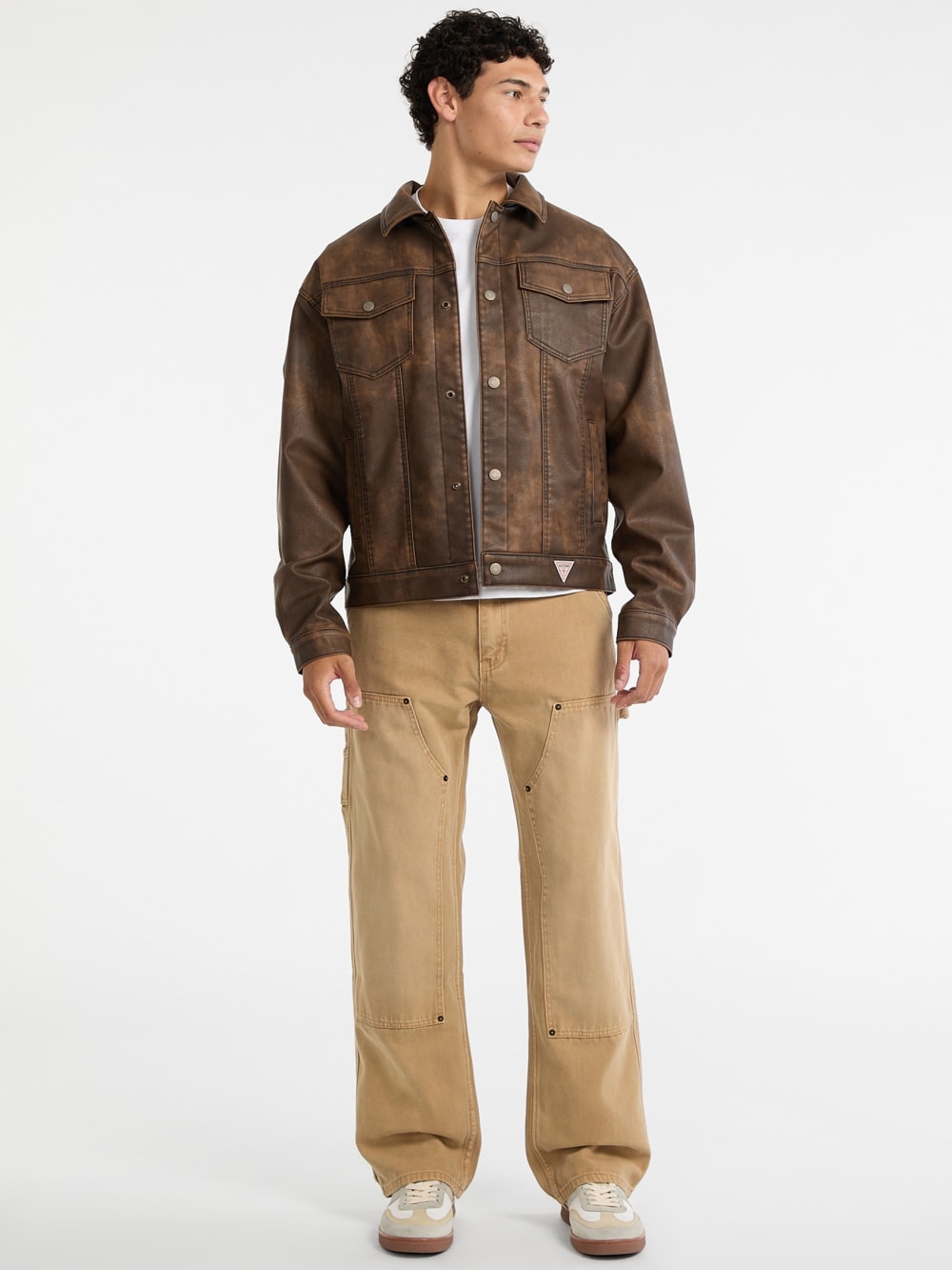 GUESS Originals Faux-Leather Trucker Jacket - Guess