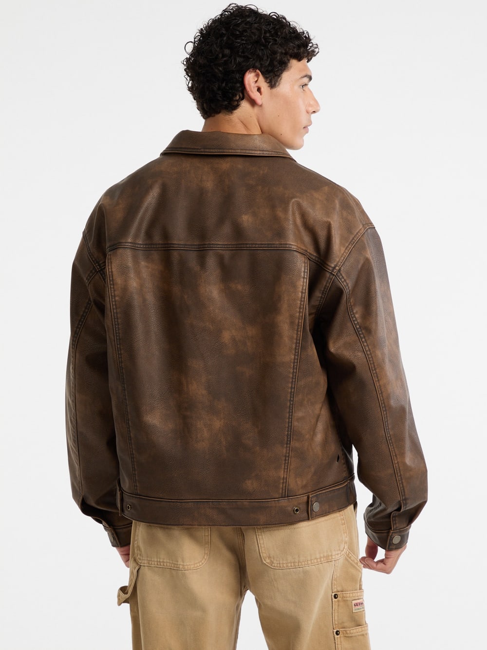 GUESS Originals Faux-Leather Trucker Jacket - Guess
